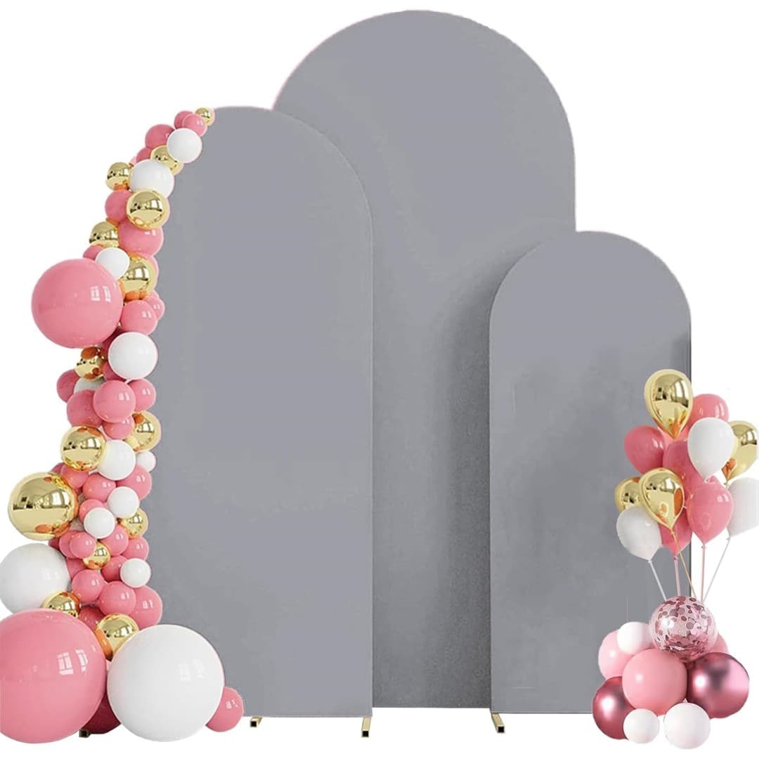 Gold and Silver 3-Piece Arch Backdrop Cover Set for Wedding Arch Decoration Birthday Decoration Christmas Decoration