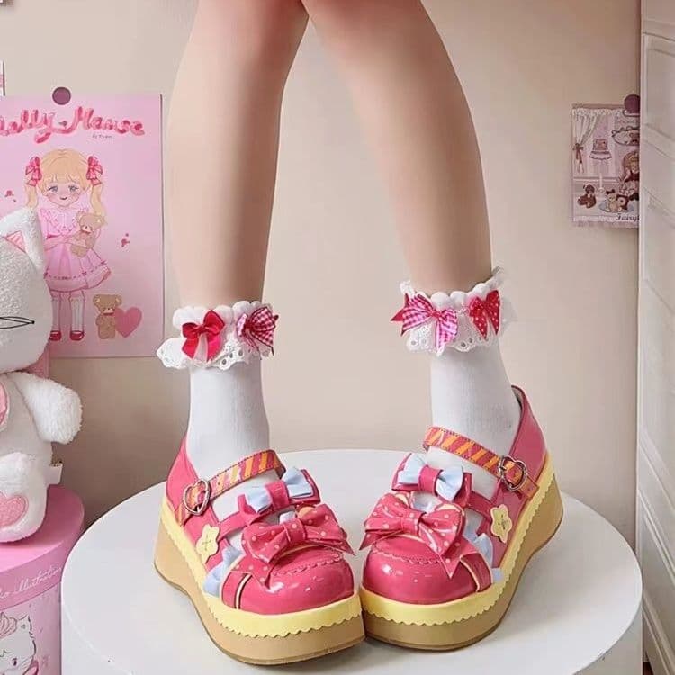 Cute Lolita Shoes for Women, Japanese-style Platform Round-Toe Soft Girl Leather Shoes, JK Shoes, Lolita Footwear with Chunky Soles