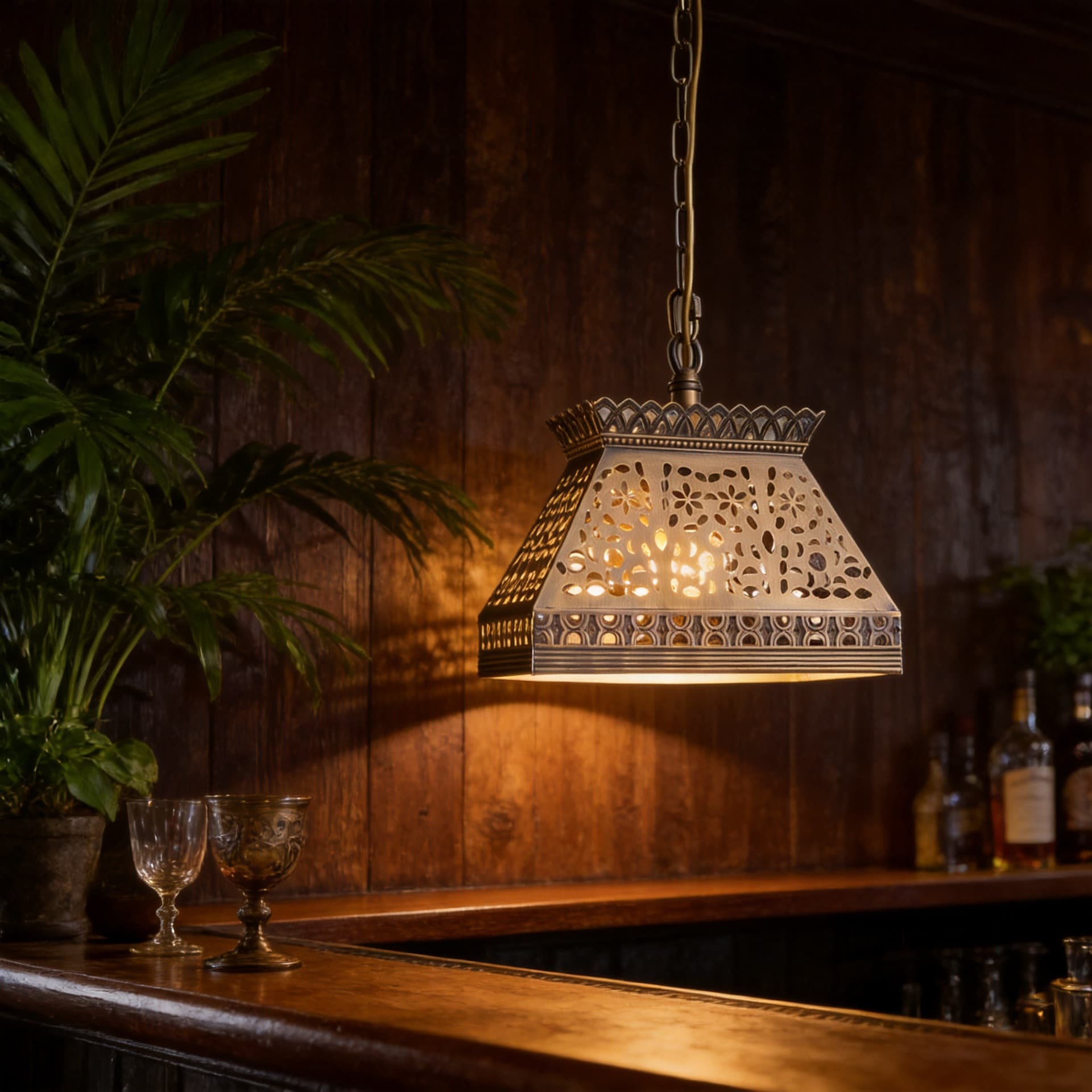 Arabian Exotic Lighting Fixtures, Ambient Lighting for Guesthouses, Bars, and Cafes, North African Dubai Non-Standard Project All-Copper Lighting Fixtures