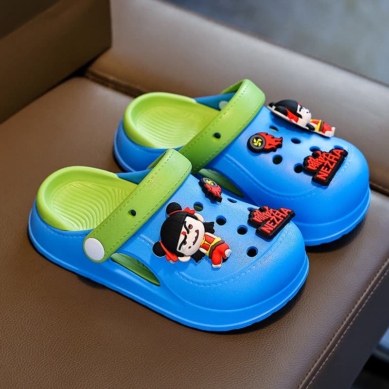 Children's Summer New Style Nezha Cartoon Sandals with Soft Sole for Indoor and Outdoor Beach Wear