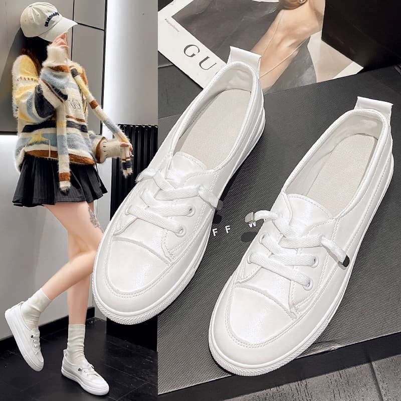 Women's White Casual Sneakers Spring Autumn 2025 New Breathable Low-Cut Non-Slip Flat Student Leisure Sports Shoes