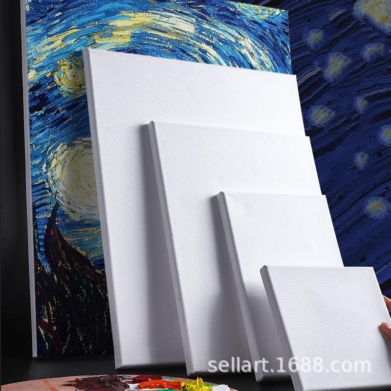 DIY Texture Painting Frame Acrylic Paint Seascape Oil Painting Frame Round Canvas Board Practice Oil Painting Panel