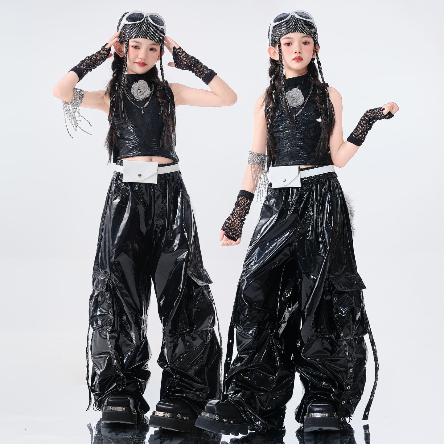 Jazz dance girls' clothing, cool and fashionable girls, jazz children's street dance costumes, sweet and cool girl group catwalk suits