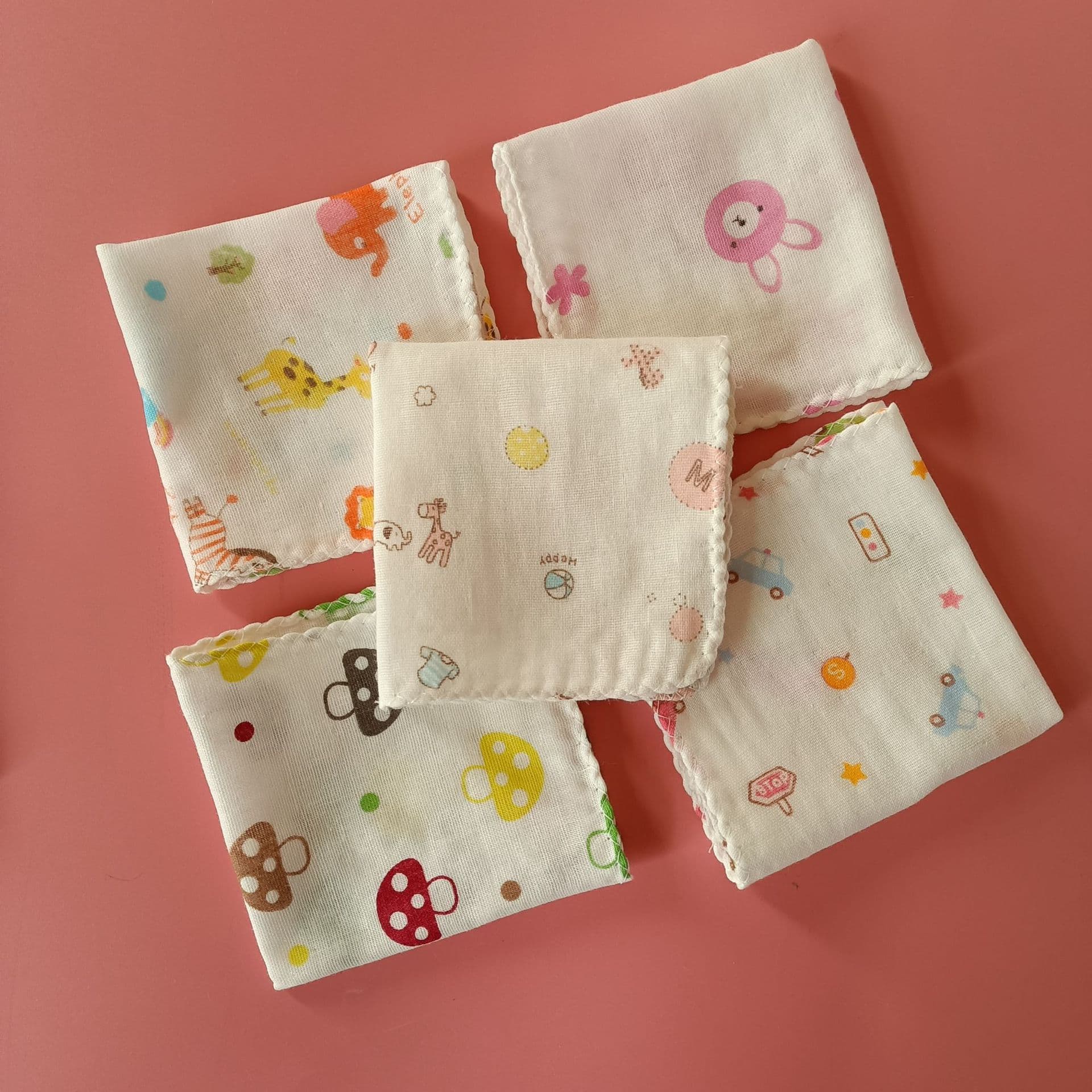 Custom factory double-layer baby gauze face towel, all-cotton mini handkerchief, oral cleaning soft towel, makeup remover towel