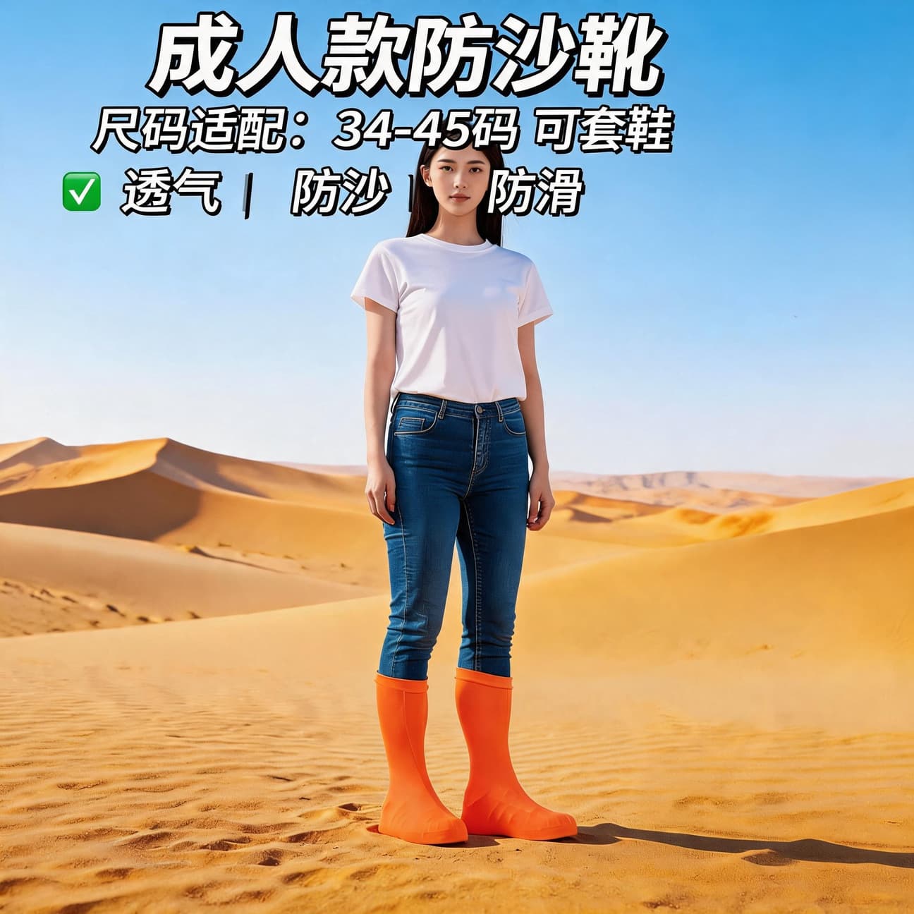 High-top sand-proof shoe covers, desert-specific shoe covers for adults and children, outdoor hiking beach sand sliding dust-proof foot covers
