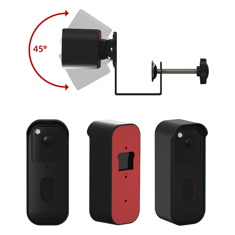Suitable for Blink Video Doorbell protective cover, no-drill anti-theft door clip, plastic back plate