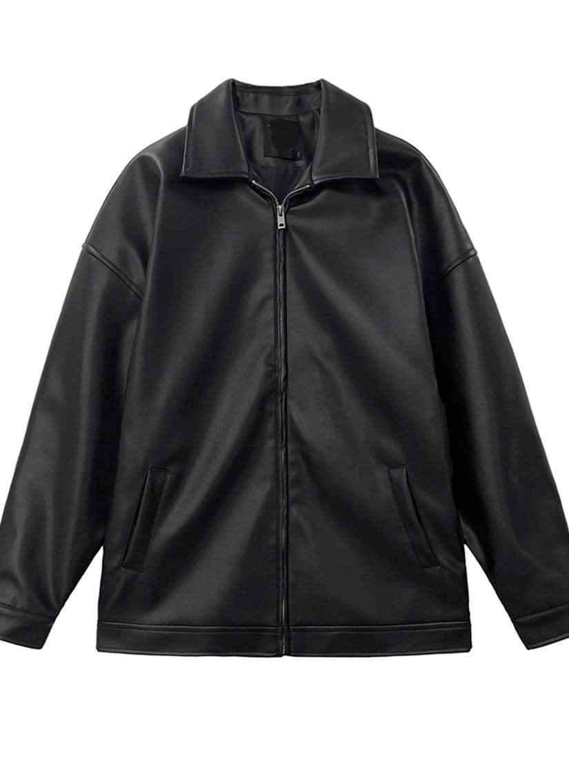Men's PU Leather Jacket 2025 Spring New Trend Korean Style Casual Baseball Jacket Motorcycle Coat