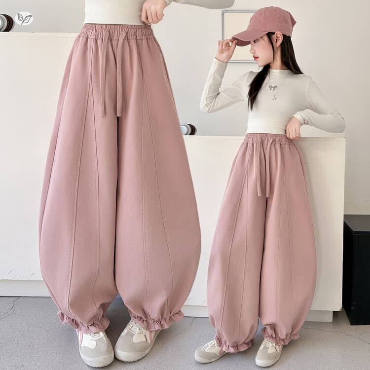 Girls' Pants Spring and Autumn Children's Wide-Leg Pants Older Kids Casual Pants New Straight-Leg Pants for Junior High Students Teenagers Long Pants