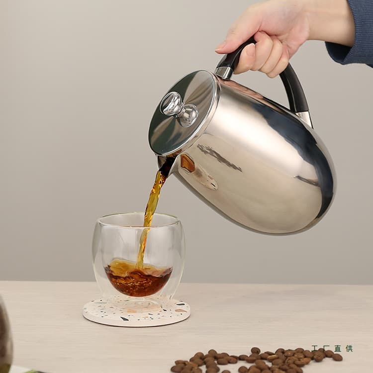French press double-walled stainless steel coffee pot, insulated tea maker, French press filter coffee pot, stainless steel defects.