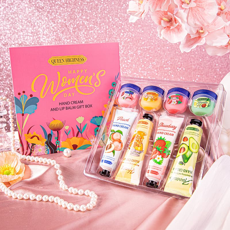 QUENN HIGHNESS Lip Mask & Hand Cream 8-Piece Set Moisturizing 38 Women's Day Hand Cream Gift Box