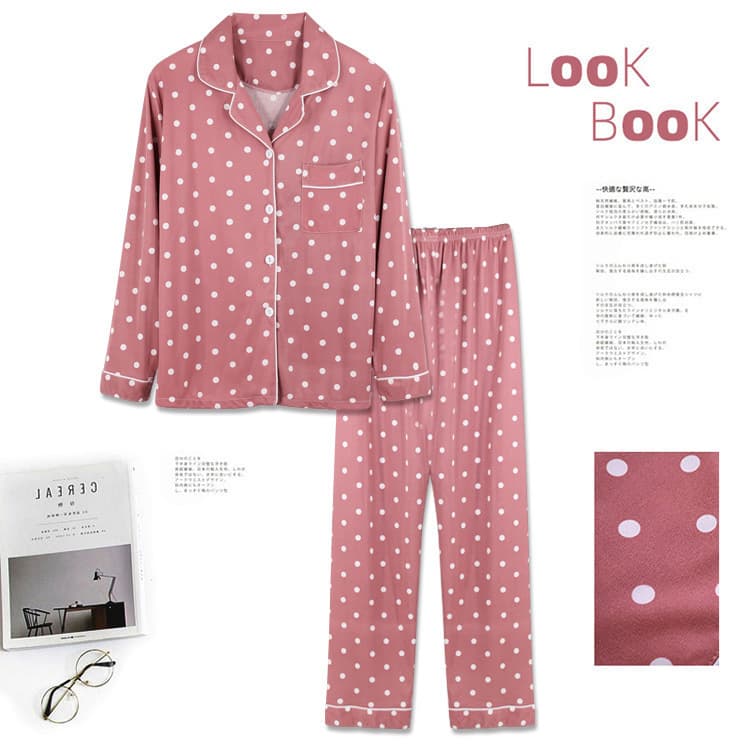 Cross-border new pajamas for women, autumn and winter long-sleeved lapels, Korean style suits, trousers, large size home clothes suits, dropshipping