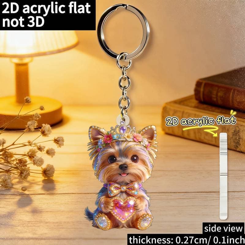 Cross-border 2D Flat Cute Acrylic Keychain Pendant for Car Backpack Keychain