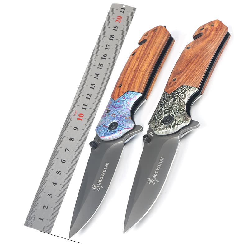 Outdoor Folding Knife X83 Olive Wood Handle Portable Self-Defense Knife Box Cutter Fruit Knife Yangjiang Knife Drop Shipping