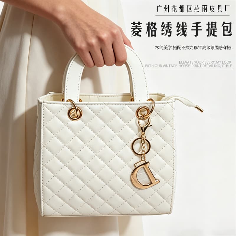 Cross-border small fragrant bag for women, high-end, new fashion, small square bag, black handbag, anti-big-name bag, high-end goods