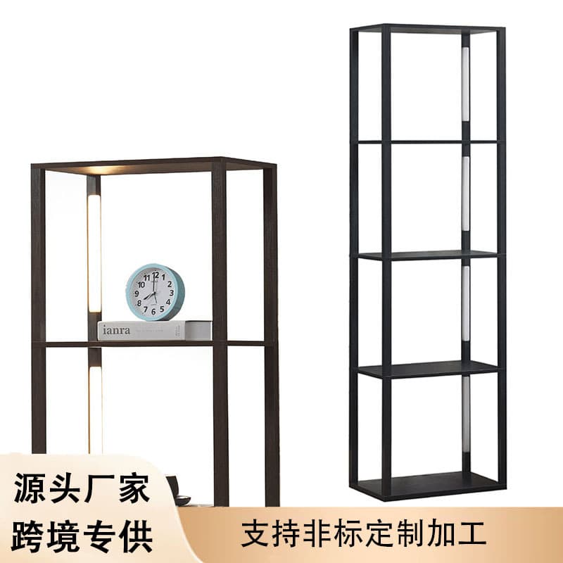 Cross-border Floor Lamp with Storage Shelf, LED Ambient Light for Living Room, Study, Bedroom, Bedside