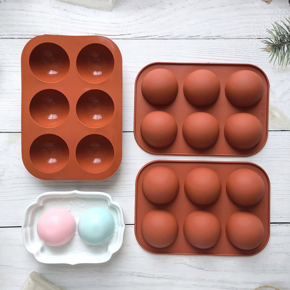 6-Cell Small Half-Round 431 Cake Silicone Mold, Sphere Chocolate Mold, DIY French Mousse Ice Tray, Jelly Mold