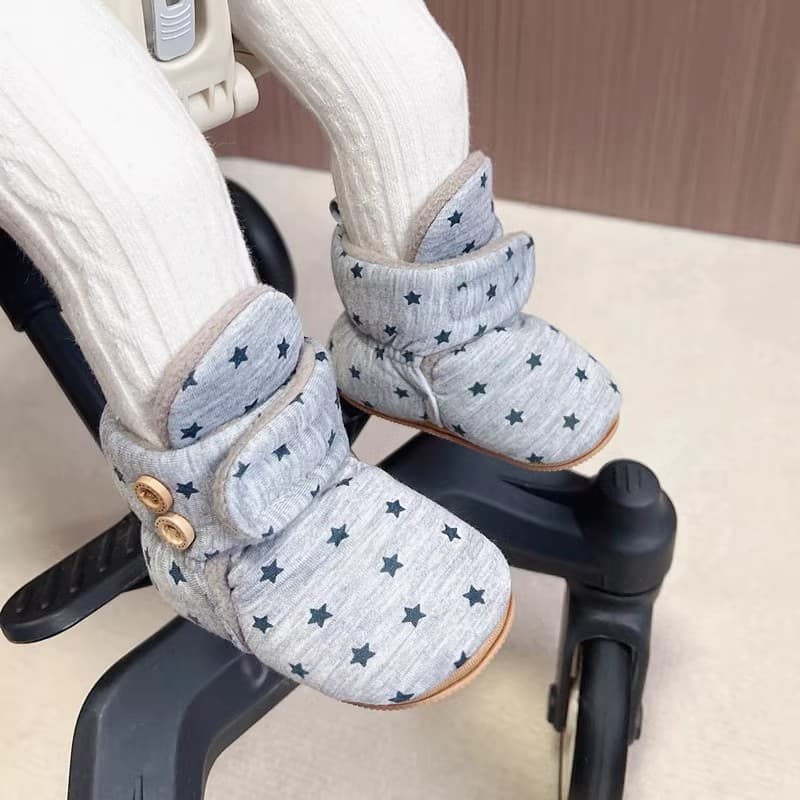 Infant House Socks & Shoes Autumn/Winter Newborn Plush Warm Cotton-Padded Unisex Baby Anti-Slip Floor Shoes Pre-Walker Shoes