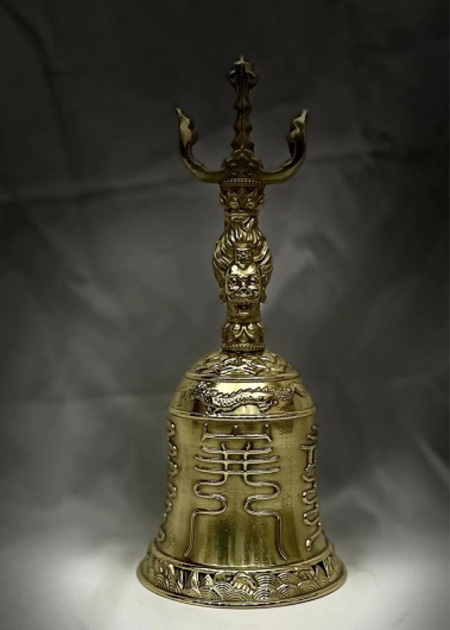 New copper hand-bell Taoist three-pronged Vajra bell instrument Tianpeng Emperor Bell hand-bell Taoist instrument copper bell