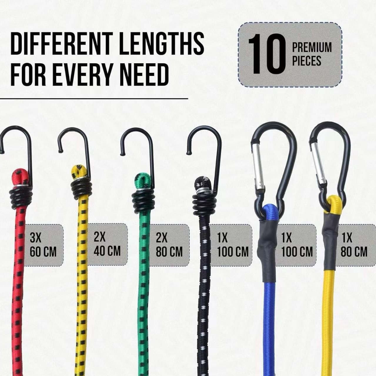 Packing Straps with Hooks, Elastic Rubber Round Bungee Cords for Motorcycle Bundling, Wholesale Elastic Luggage Net Ropes
