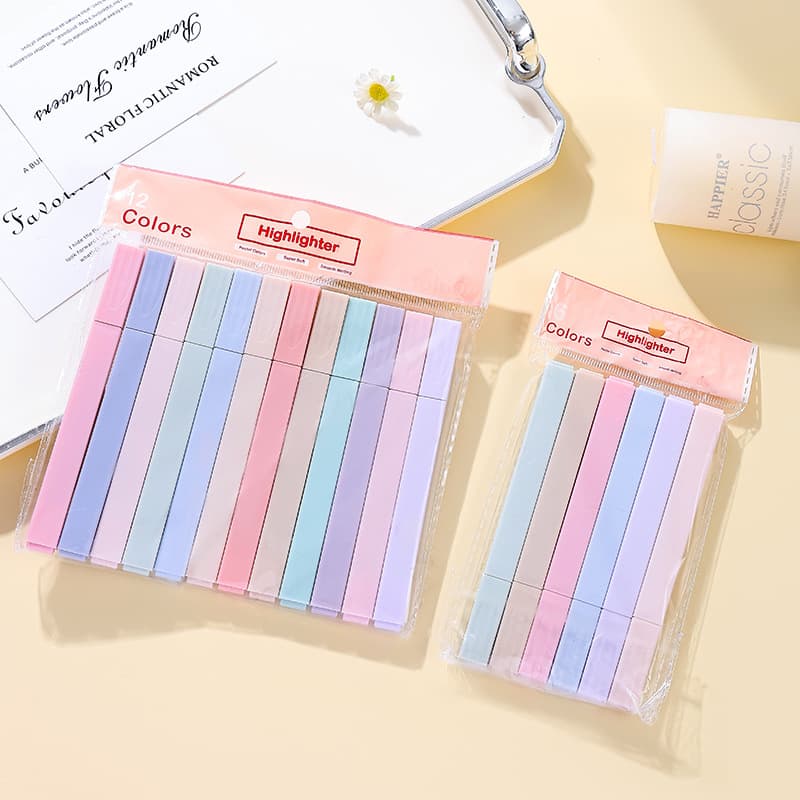 Highlighter OPP Pack Large Capacity Marker Pen for Emphasis, Handwritten Report Watercolor Pen Gradient Color Series