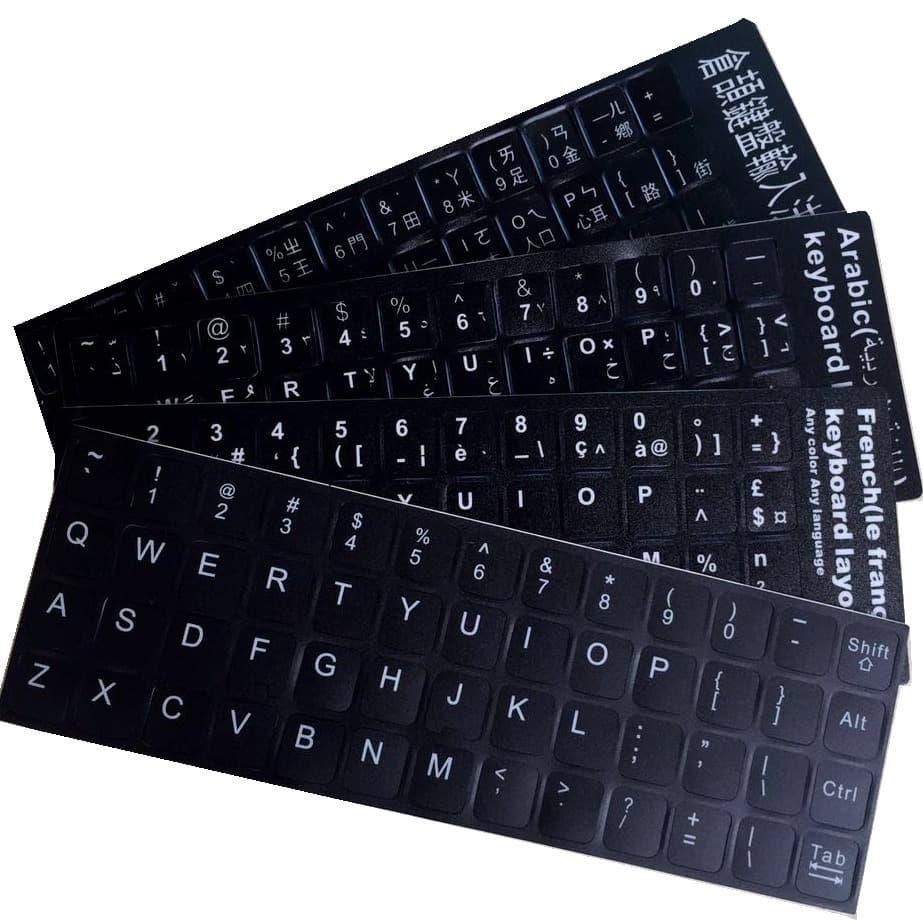 Russian, French, Arabic, English and other language keyboard stickers, frosted computer key stickers and letter stickers.
