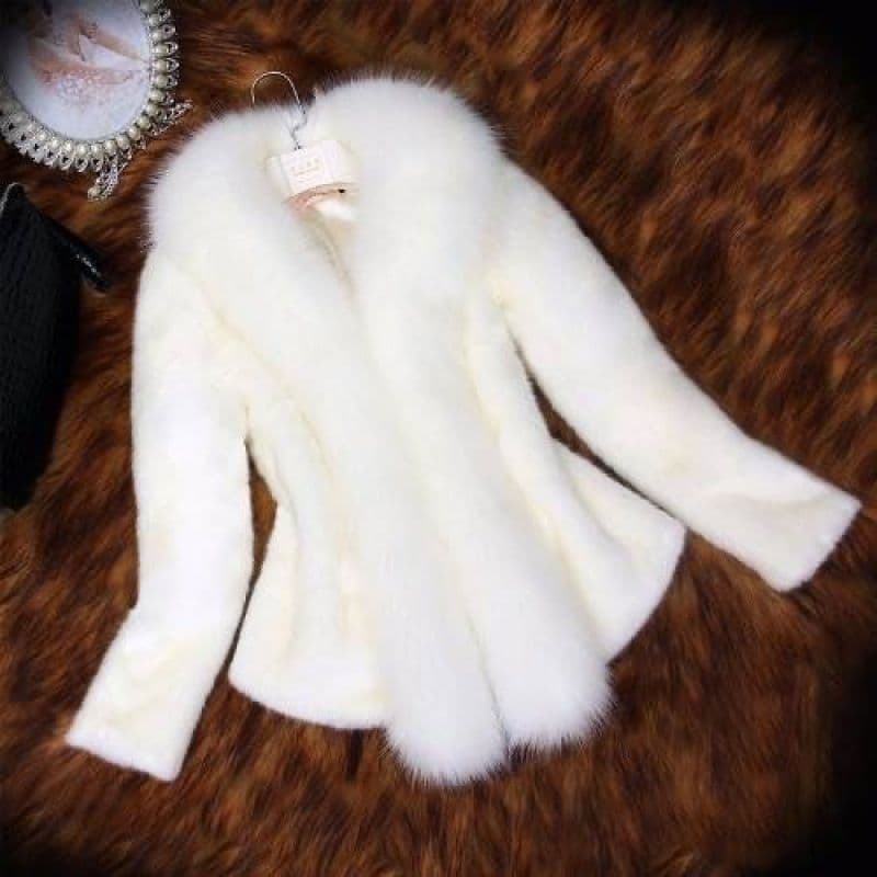 2024 Fur Coat Women Short Style Long Sleeve Slim Fit Faux Fox Fur Korean Version 2021 Autumn Winter New Arrival