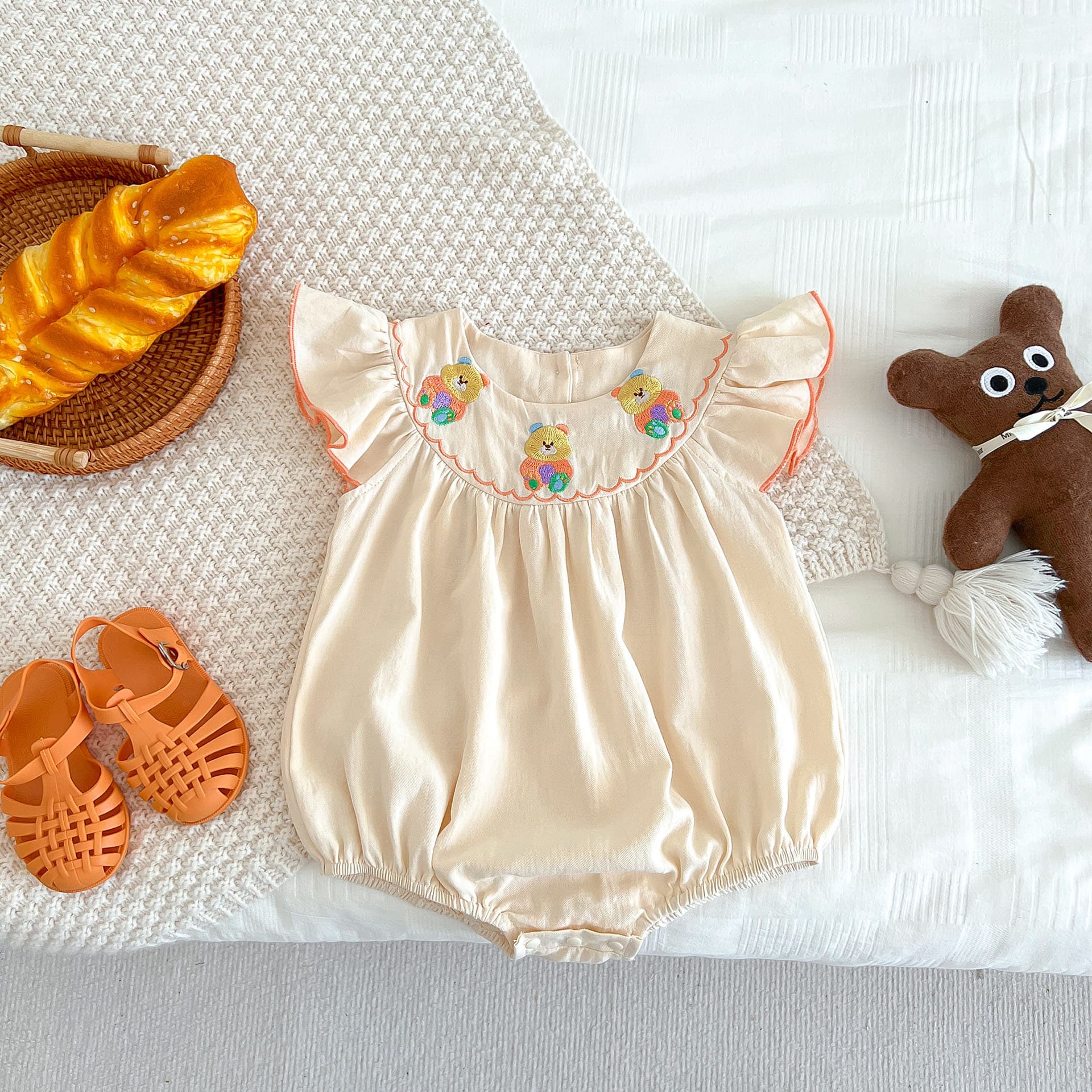Summer Newborn Baby Bodysuit Thin Baby Clothes Girl Outing Trendy Full Moon Princess Hapi