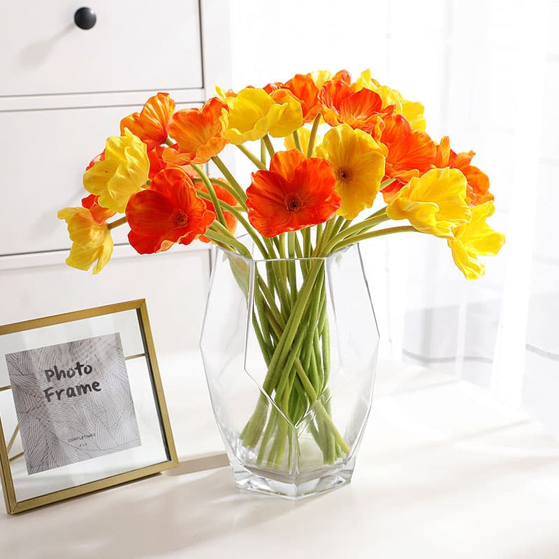 Taobao recommends PU simulation poppies, living room decoration handmade simulation flowers wholesale simulation flowers mini poppies