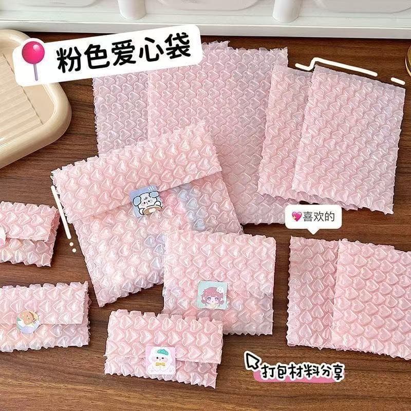 Bubble bag batch color love bubble bag pink thickened shockproof bubble film packaging bag heart-shaped bubble film
