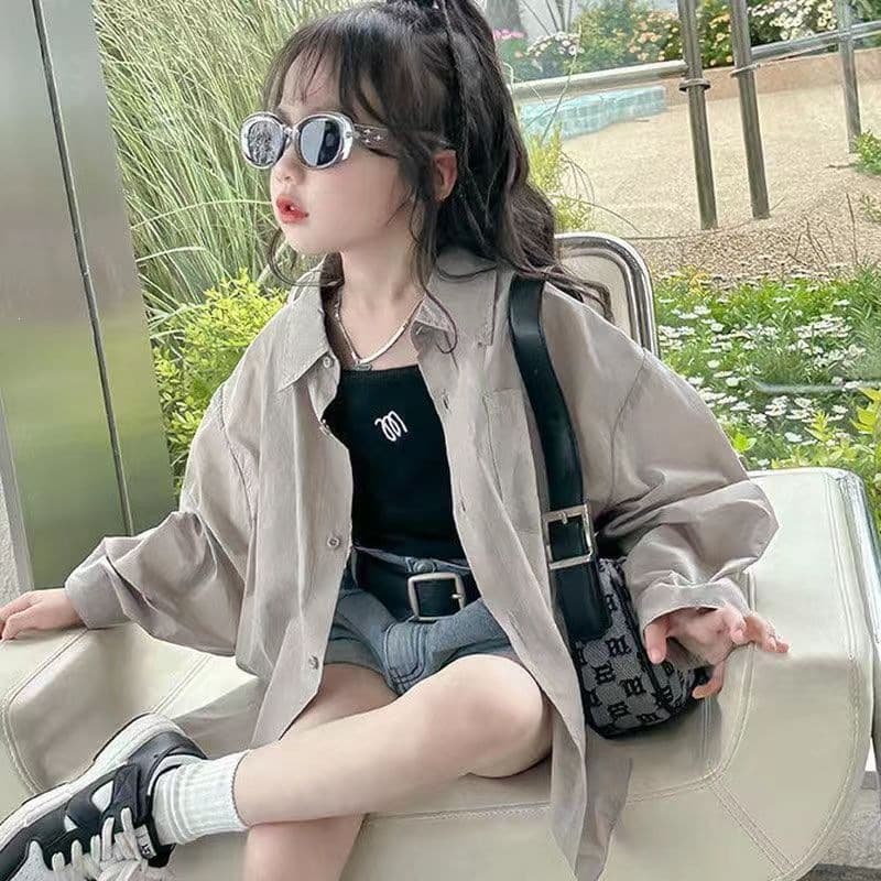 Girls' Summer Stylish Shirt 2026 New Style for Older Kids Fashionable Sun Protection Jacket Girls' Summer Sunscreen Coat Air Conditioning Jacket