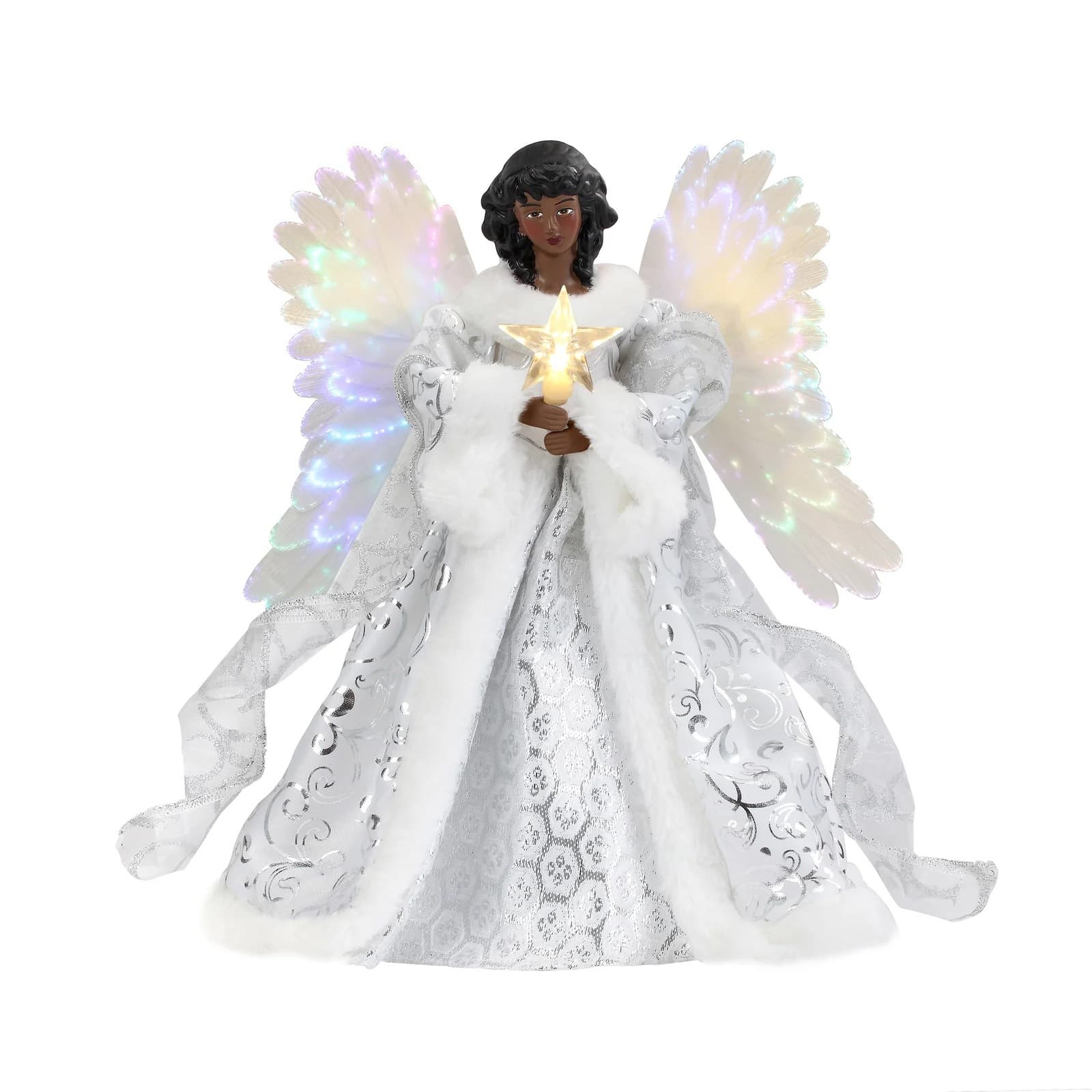 Angel Tree Topper Explosive Christmas Tree Decoration Golden Angel Doll Tree Top Luminous Christmas Tree Dress