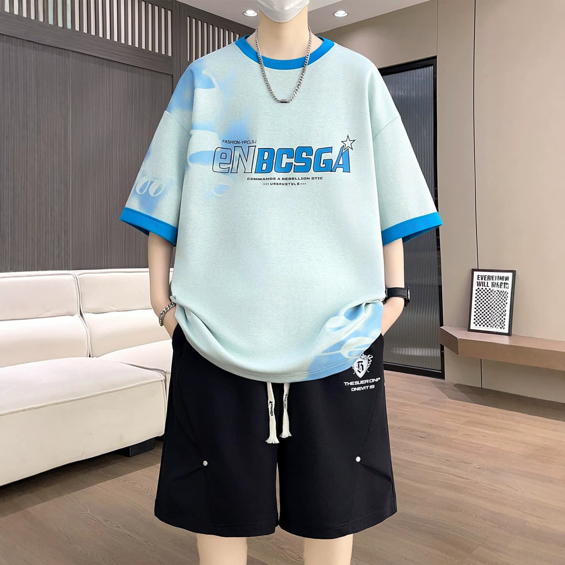 Youth Short Sleeve T-Shirt for Boys 13-15, Handsome High School and Middle School Students, Big Kids Summer Sport Suit Size 16