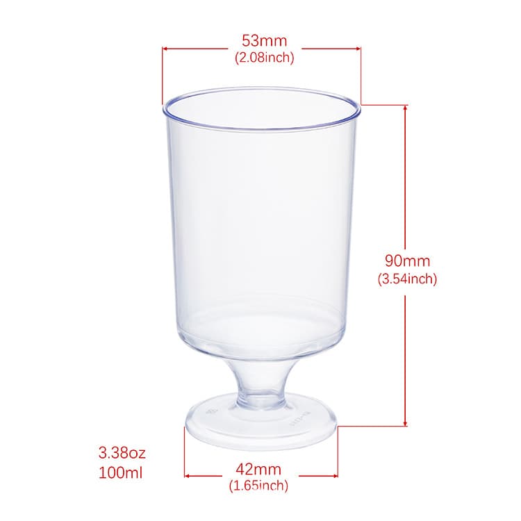 Disposable High-Foot Glasses Transparent Small Wine Glasses Dessert Stand Mousse Cups Pudding Cups