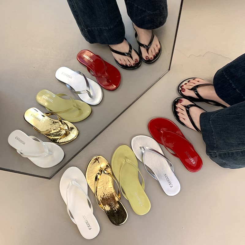 Cross-border Large Size Flat Thong Sandals for Women 2025 Spring Summer Outdoor Flip Flops Casual Beach Thong Sandals