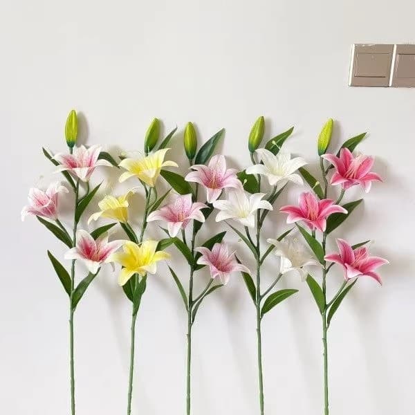 Wedding Artificial Silk Flowers, Perfume Lilies, Artificial Flowers for Wedding Scene Stage Background Wall Decoration, Fake Flower Arrangements