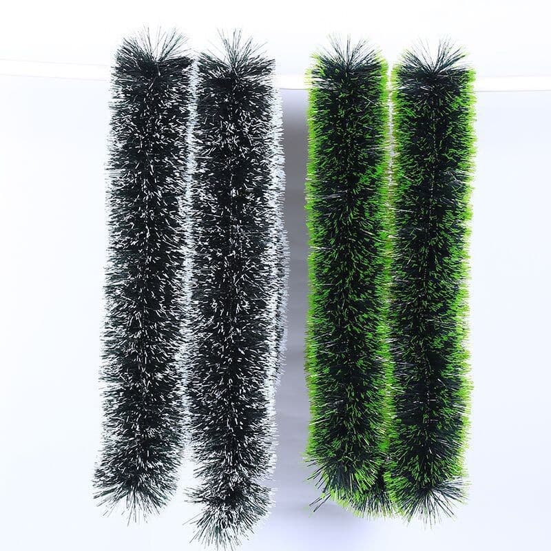 2.5m 5-Layer Dense Dark Green and White-Edged Snowflake Flocked Strips for Scene Decoration and Streamers