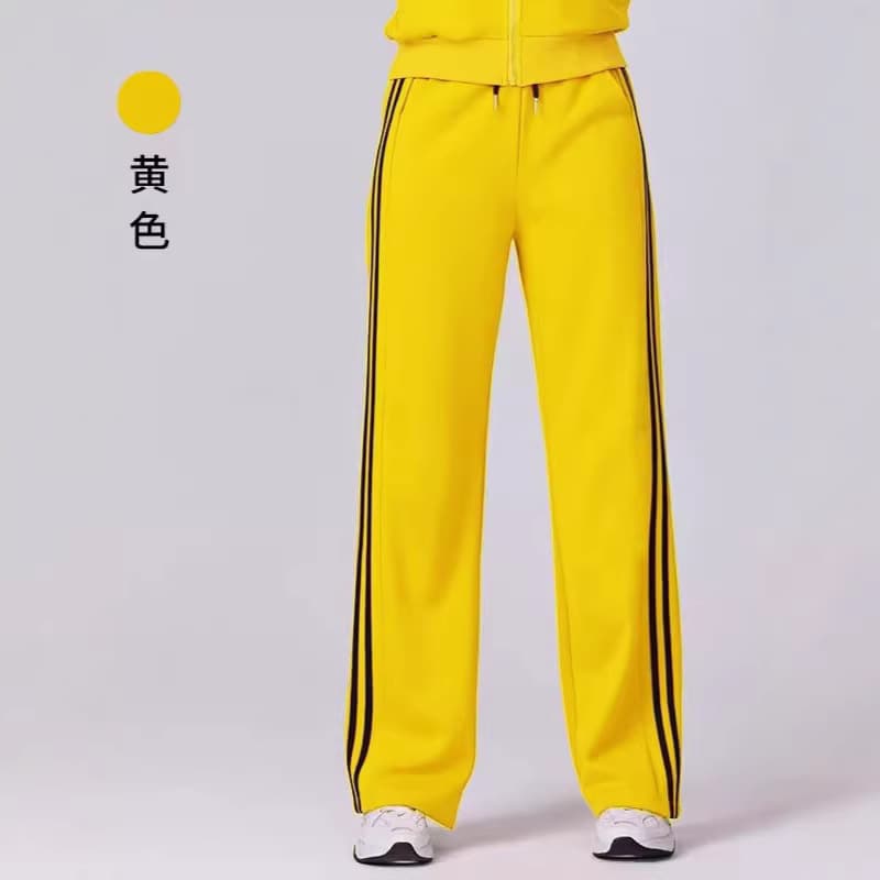 Cross-Border 2026 Spring/Summer Thin School Uniform Pants with Three Stripes for Male and Female Students, Striped, Multi-Color, Running Sports, Drawstring, Straight-Leg