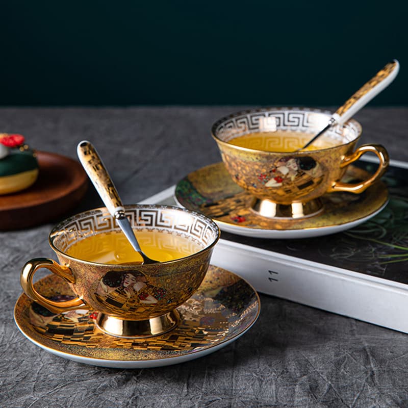 Coffee Cup and Saucer Bone China High Appearance Water Cup Set, Gift Ceramic Cup, Tea Set Niche Afternoon Tea Cup, Souvenir