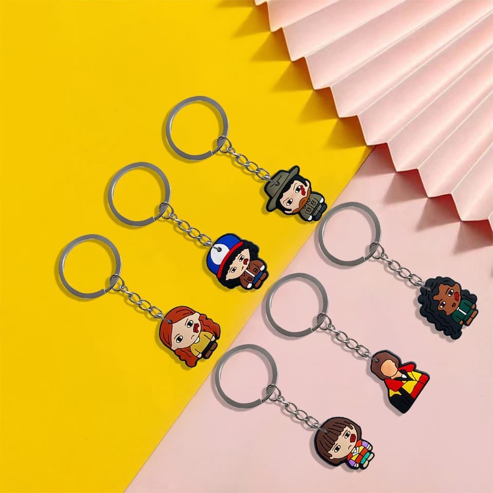 Classic TV Series Stranger Things Premium Keychain PVC Material Backpack Car Decoration Cross-Border