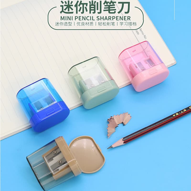 Creative 104 Cartoon Double-Hole Pencil Sharpener with Lid, Mini Compact Pencil Sharpener, Portable Pencil Cutter, Student Stationery Wholesale