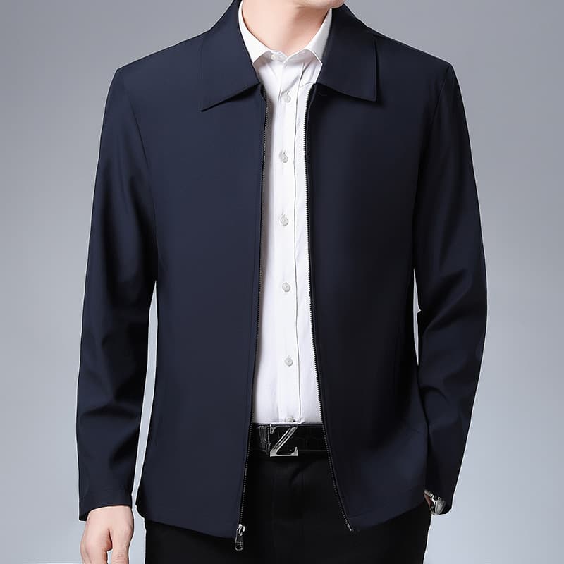 Middle-aged jacket men's spring and autumn new lapel casual jacket middle-aged and elderly business men's father's autumn simple jacket