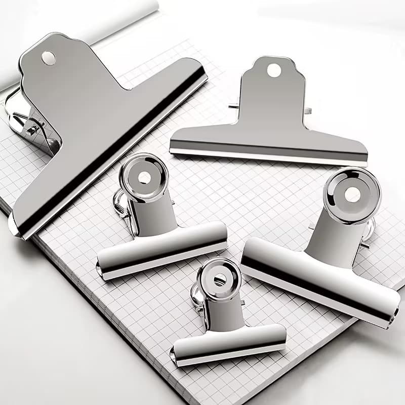 Universal stationery clips for organizing, stainless steel iron receipt clips, extra large and small book clips, file holders