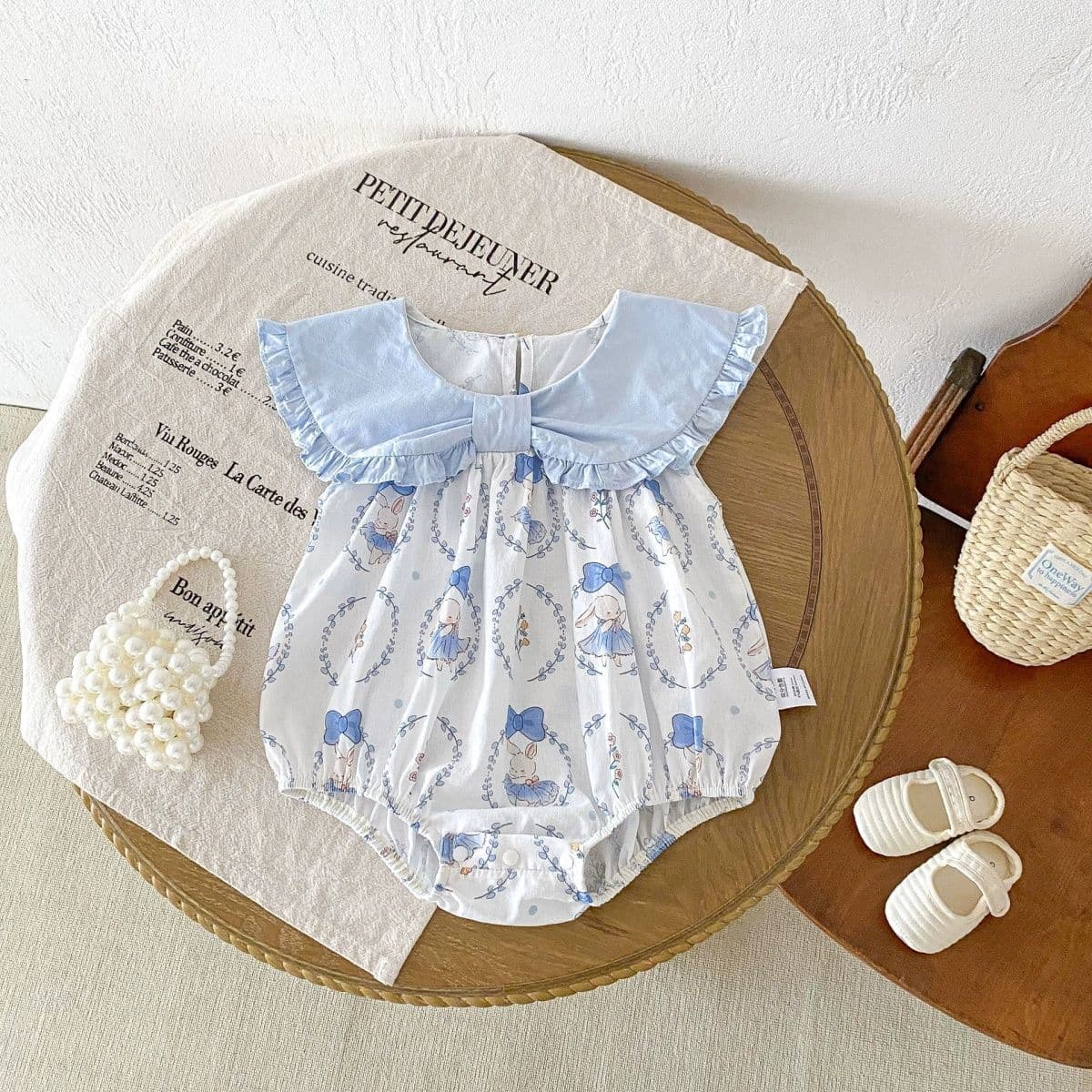 Baby Girl Summer Sweet Princess Photo Romper Thin Notched Collar Wrap Baby Stylish Sleeveless Pullover Bodysuit