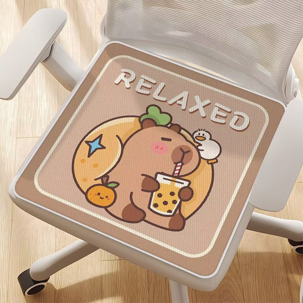 Cartoon ice silk office chair cushion computer chair butt cushion summer style cool non-slip classroom student chair cushion