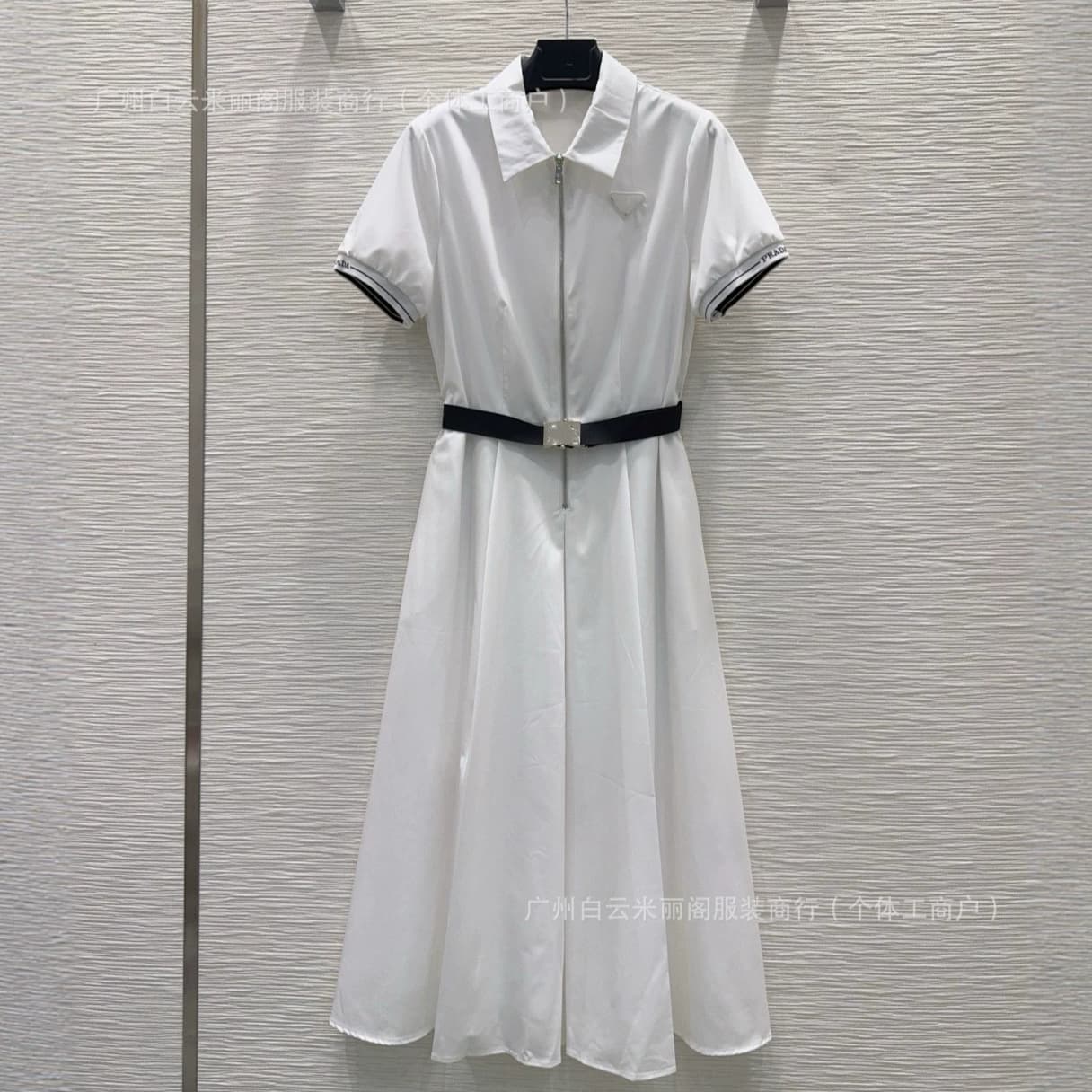 2026 Shenzhen Nanyou belt elegant and generous long skirt waist dress women's design short-sleeved skirt for women