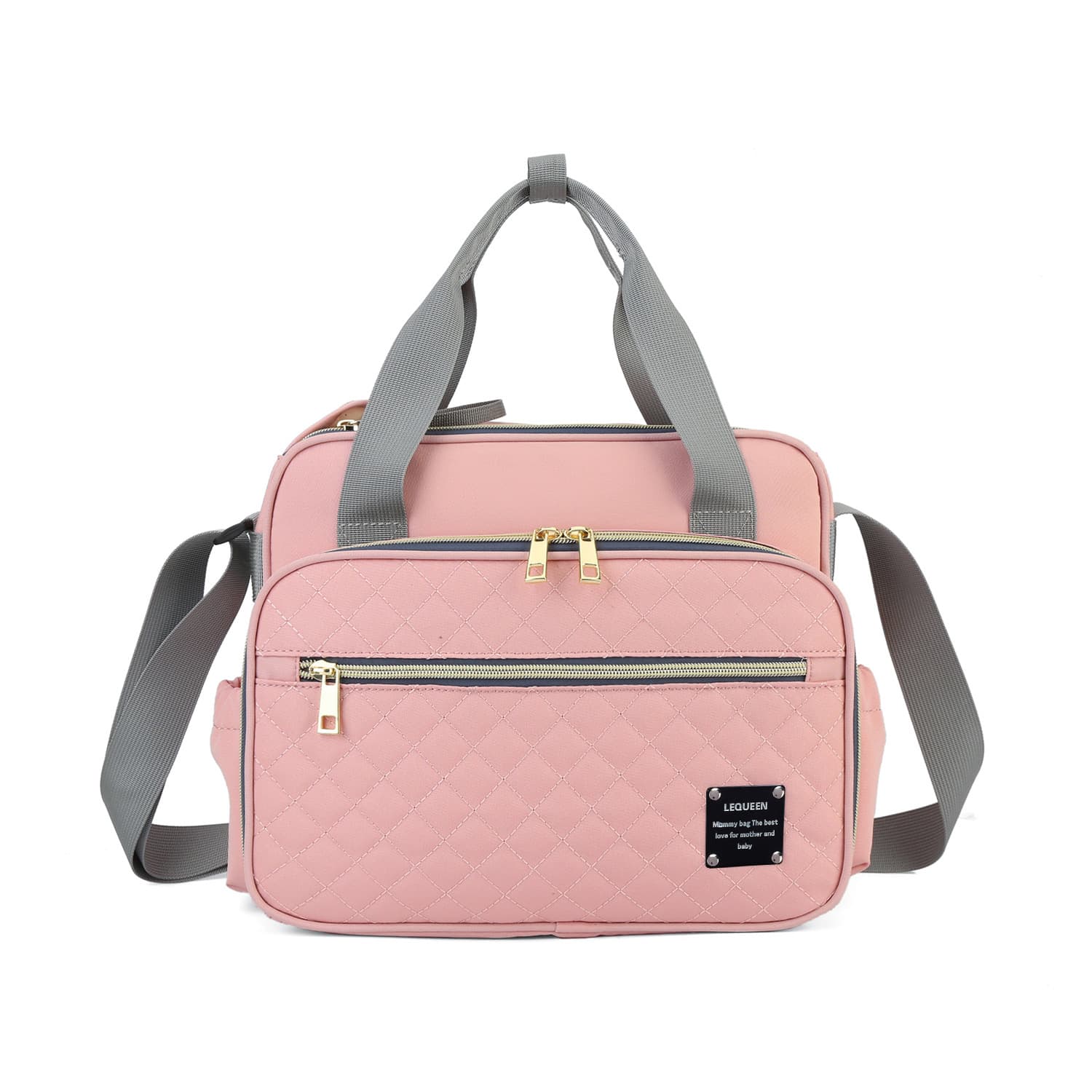 LEQUEEN's new cross-border fashionable waterproof multi-functional large-capacity mommy bag one-shoulder cross-body portable mother and baby bag