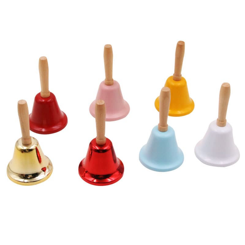 Christmas Decorations 6.5cm Diameter Multi-Color Santa Claus Metal Iron Bells Santa Claus Handheld Jingle Bells Christmas Theme