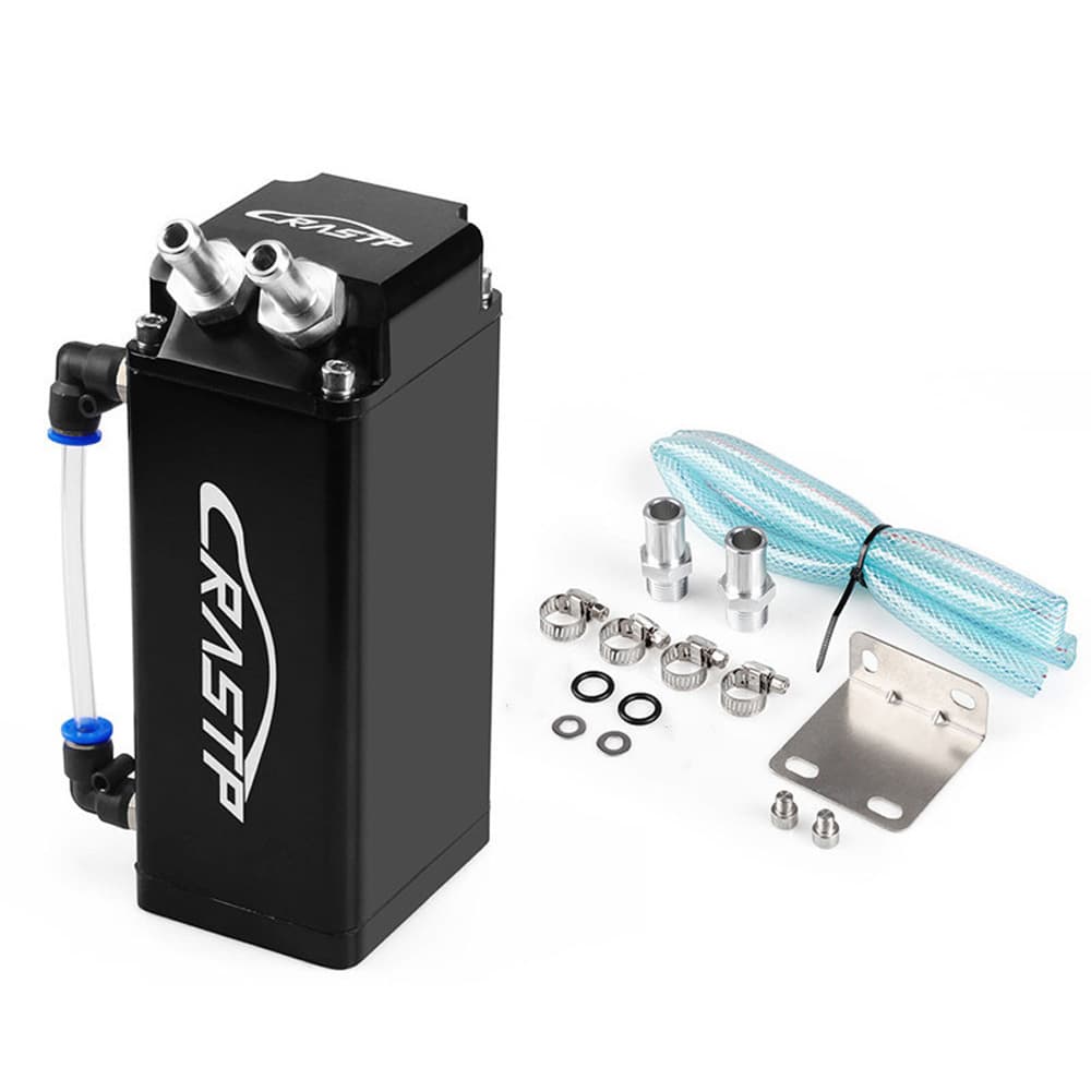RASTP Square Car Modified Oil Catch Can Oil Separator Baffled Oil Catch Tank Secondary Waste Oil Recovery Filter Can Accessory