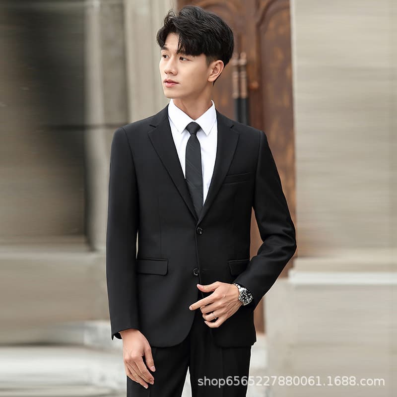 Men's Korean style slim-fit suit jacket for groomsmen and brides, business professional formal suit 601