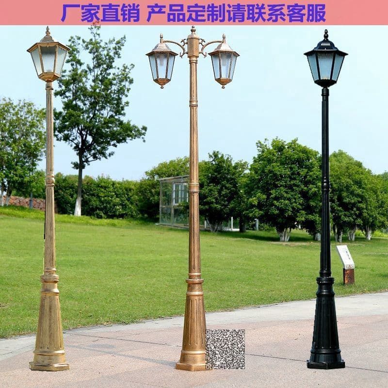 European-style courtyard light, 3-meter outdoor retro style, community street light, garden villa road outdoor double-headed high-pole landscape light